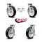 Service Caster 8 Inch Rubber on Aluminum Caster Set with Roller Bearings 2 Swivel Lock 2 Brake SCC-30CS820-RAR-BSL-2-TLB-2 - alternate 4